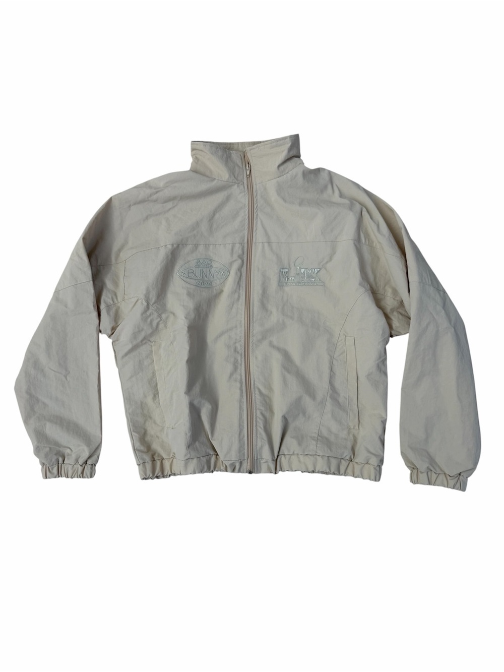 NFL Cream Lightweight Zip-Up Jacket Bad Bunny Super tazon LX 2026 Bad Bunny